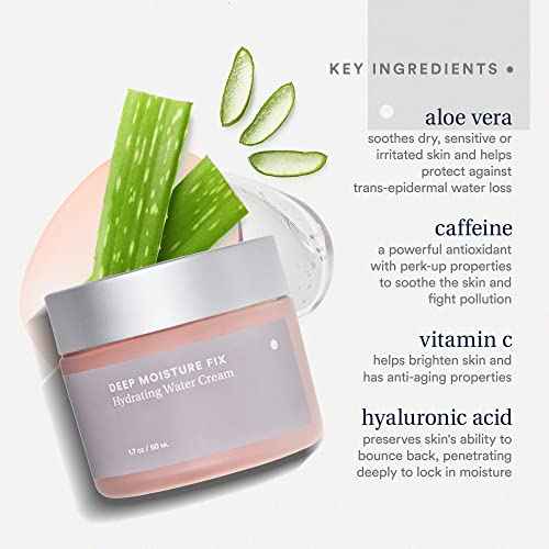 Care Skincare - Deep Moisture Fix, Hydrating Water Cream, Oil Free Face Moisturizer With Hyaluronic Acid, Fragrance Free For All Skin Types, Hydrating + Plumping 1.7 oz.