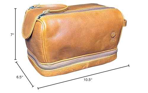 Rustic Town Unisex Adult Mens Travel Toiletry Kit Bag, Cognac, M