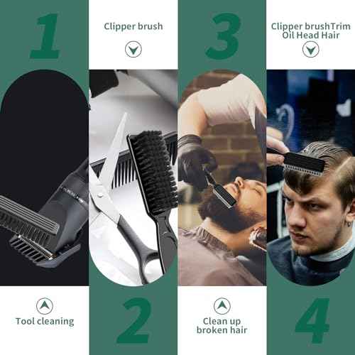 10 Pcs Barber Clipper Cleaning Brush, Barber Accessories Supplies, Blade Trimmer Cleaning Mini Brush Bulk Set Duster Manicure Nylon Brush Hair Styling Tool (Black)