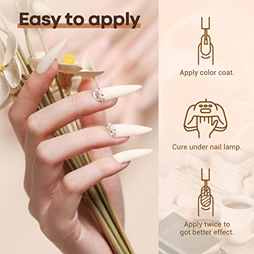 modelones Gel Nail Polish Set - 6 Colors Nude Brown White Skin Tone Neutral Beige Tan Taupe Gel Nail Polish Kit Popular All Seasons Summer Soak Off Nail Art Manicure DIY Salon at Home Gifts for Women