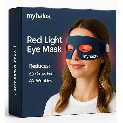 MyHalos Under Eye Red Light Therapy Mask - Advanced Light Mask & LED Eye Mask for Wrinkles, Dark Circles & Crows Feet - Red Light Therapy for Eyes & Face