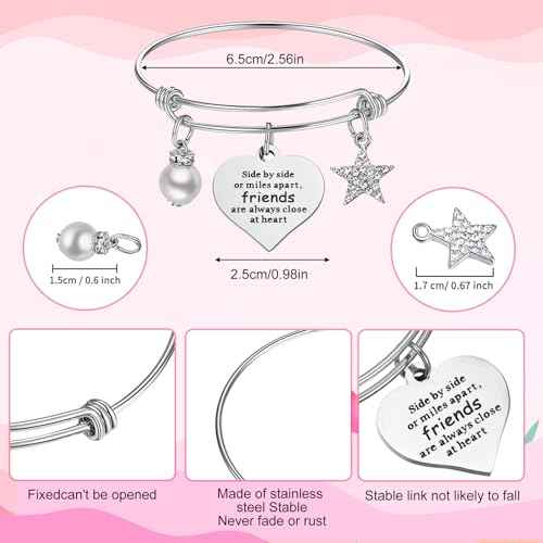 Abbylike 20 Pieces Friends Group Gifts Bulk for Women Friendship Bracelets Makeup Bags Christmas Friendsgiving Long Distance Presents for White Elephant Gifts for Friends Birthday Family Sister