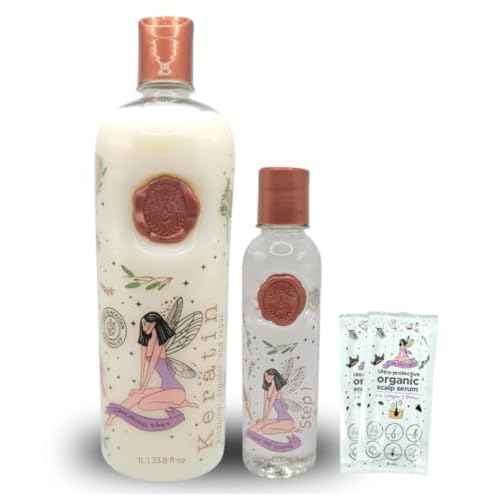 Keratina Organica 1 LITRO - 12 Aceites Naturales and Aminoacids for shine, softness and nutrition. | Organic Keratin WITHOUT Formol WITHOUT Amoniaco | Keratin to straighten hair.