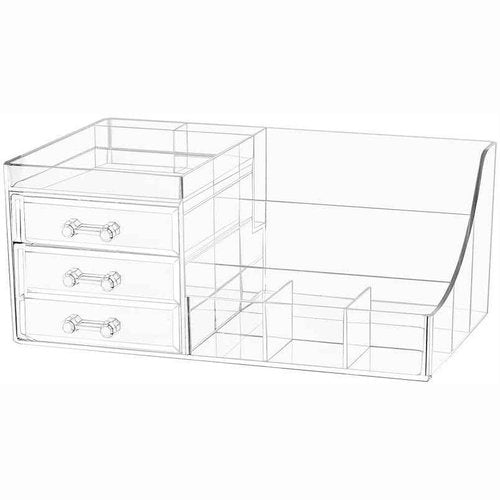 RJXJJ Transparent Acrylic Cosmetic Makeup And Jewelry Storage Box -Storage Plastic Cases -Great For Bathroom