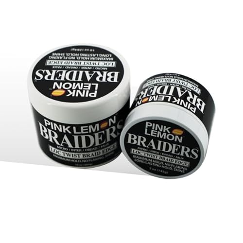PINK LEMON Braiding Gel - Maximum Hold, No Flaking, Long Lasting Hold, High Shine. For Micro, Inter, Dread, Faux, Loc, Twist, Braid, Edge. (10 oz)