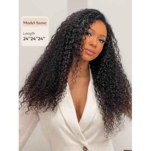 UNICE Human Hair Bundles Curly 12 14 16 inch 100% Unprocessed Malaysian Virgin Weave 3 Bundle Real Natural Black Human Hair Extensions 1B Natural Black Color for Women
