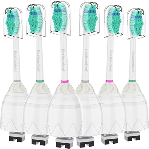 Toothbrush Replacement Heads for Philips Sonicare E-Series, Essence, Elite, Advance, CleanCare Screw-on Electric Toothbrush Heads HX7022/66, 6 Pack