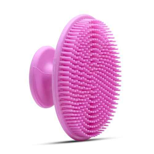 flexii¢ç Silicone Face Scrubber - Gentle Facial Scrubber for Sensitive Skin, Exfoliating Face Scrubber, Face Wash Brush, Facial Cleansing Brush for Men and Women - Pink