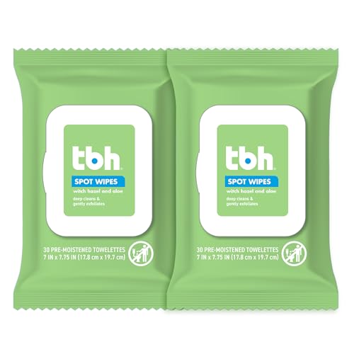 TBH Kids Spot Face Cleansing Wipes ? Gentle Daily Skincare for Preteens & Teens with Oily, Dry & Sensitive Skin ? Salicylic Acid & Witch Hazel ? Paraben-Free & Dermatologist-Approved ? 30ct (2 pack)