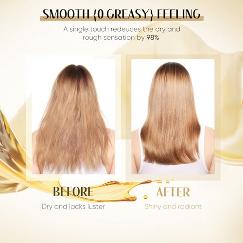 Hair Oil with Argan Oil, Coconut Oil, Olive Oil, Vitamin E for Nourish Hair, Smooth Frizz, Add Shine, Hair Treatment Oil for Women Men Frizzy Damaged Fine Curly Hair, Leave-in, 2Pack