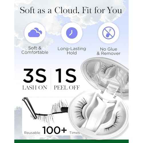 BEYELIAN Portable Magnetic Eyelashes with Applicator, Upgrade Soft Magnetic Lashes No Glue Needed Magnetic Eyelashes Natural Look, Reusable, Fales Eyelashes for Eye YT25 (All-In-One & Comfortable)