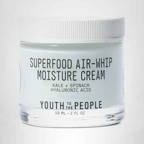 Youth To The People Superfood Air-Whip Moisture Cream Full Size - Kale + Green Tea Hyaluronic Acid Face Moisturizer, Smooths + Hydrates Up to 48HR with Dewy Glow, Non-Greasy Lightweight Gel - 2 fl oz