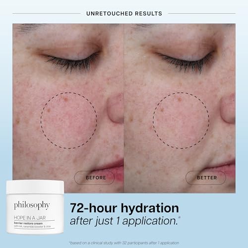 philosophy hope in a jar barrier restore cream ? with ha+ complex, cica & ceramides ? intensely hydrating moisturizer for dry, sensitive skin ? repairs & soothes