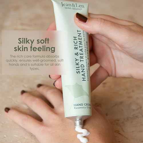 Jean & Len Silky & Rich Treatment Rosemary & Ginger, 100% recyclable aluminum tube (without lid), rich hand cream, ensures soft hands, without parabens & silicones, 2.54 Fl. Oz.