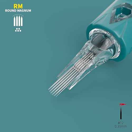 20Pcs 1209RM Tattoo Cartridge Needles Standard Round Magnum Professional Disposable Tattoo Needle with Membrane