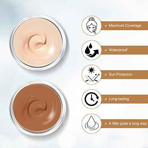 Tattoo Cover Up Makeup, 2 Colors Tattoo Cover Up Concealer, Suitable for Scars, Vitiligo, Spots, Waterproof and Sweatproof