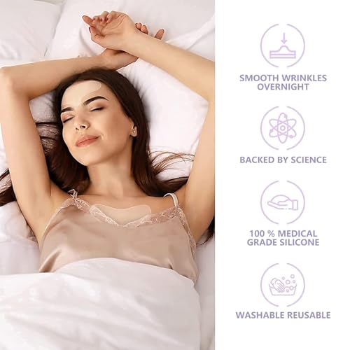 Forehead Wrinkle Patches, Silicone Neck Chest D?collet? Pads, Reusable Medical Grade Anti Wrinkle Patches, Overnight Wrinkle Remover Treatment, Anti Aging Fine Line Smoothing Pads for Women, 6 Pack