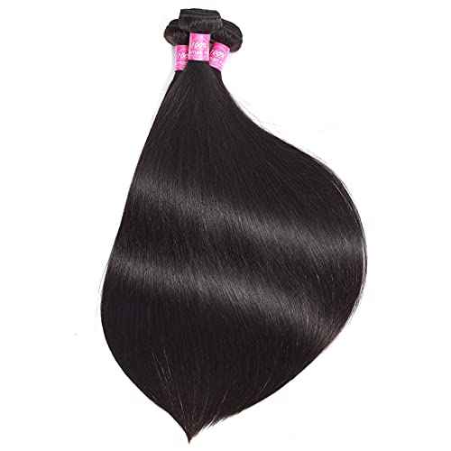 Peruvian Straight Hair Bundles Human Hair Bundles with Closure(18 20 22+14)Unprocessed Virgin Human Hair 3 Bundles with Closure 10A Straight Remy Hair Weave Bundles with 4x4 Lace Closure Natural Color