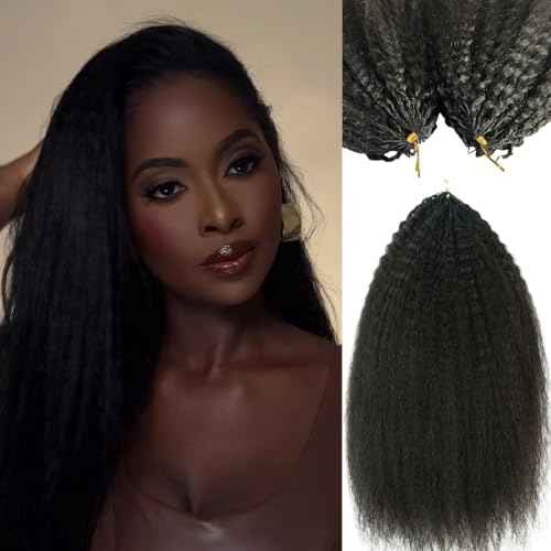 Knotless Pre-Separated Crochet Hair Extensions Kinky Straight 100% Human Hair Feather Crochet Braid Hair Extensions Natural Color 16Inch 120g