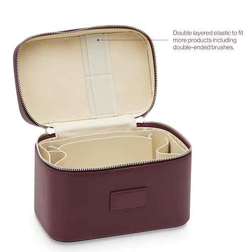 ETOILE - Mini Vanity Case Burgundy - Stylish Travel Makeup Bag Organizer With Removable Dividers
