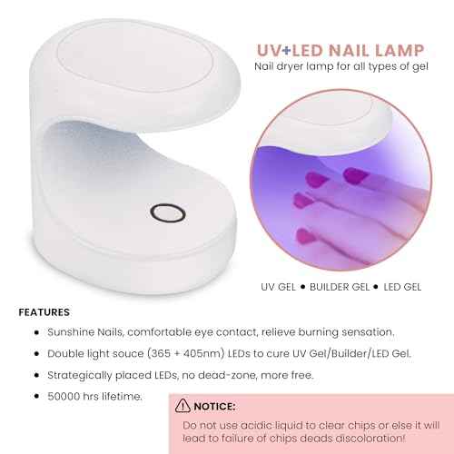 Allkem Soft Gel Nail Extensions Kit - Complete DIY Nail Set with UV Lamp, Short Almond & Medium Ballerina Gel Tips, Nail Files, Adhesive & Dotting Tool - Perfect Manicure at Home