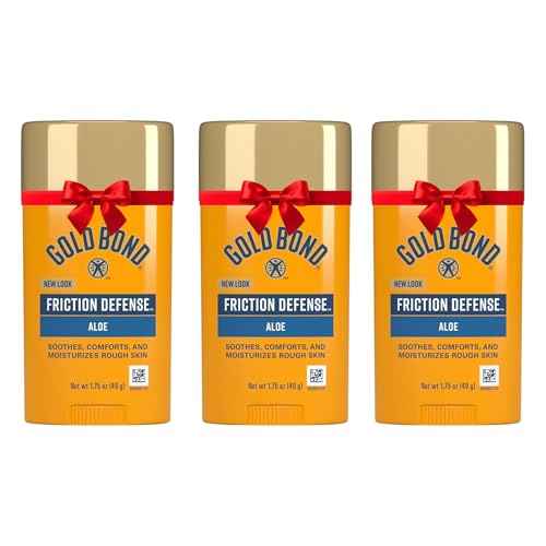 Gold Bond Friction Defense Anti-Chafing Stick, 1.75 oz., With Aloe to Soothe, Comfort & Moisturize Chafed Skin, 3 pack