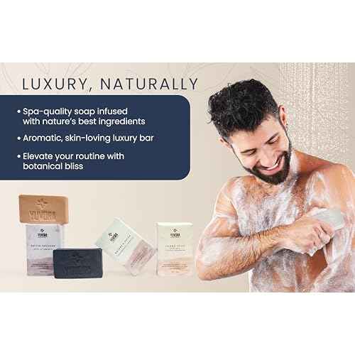 8 Pcs Men Natural Handmade Body Soaps 5 OZ Pack Set Rugged Essence Long lasting Fragrance Luxurious Scents with Natural Ingredients ? Sulfate & Paraben Free, Vegan Soaps