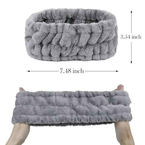 LAPOHI 3 Pack Modern Microfiber Facial Headbands for Washing Face, Makeup & Spa - Skincare & Towel Headbands for Women & Girls