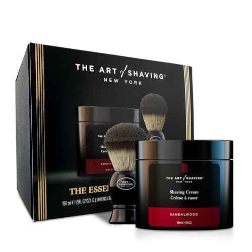 The Art of Shaving Icon Duo Kit ? Sandalwood Shaving Cream (5 oz) and Shaving Brush ? Prevents Shaving Burn for the Perfect Shave ? Suitable for All Skin Types
