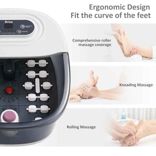 Foot Spa Bath Massager with Heat, Epsom Salt, Bubbles, Vibration and 22 Massage Rollers, Pedicure Tub for Relaxation, Foot Soaker with Red Light and Temp Control