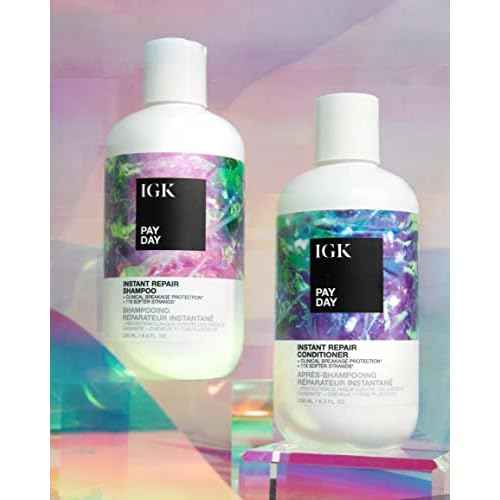 IGK PAY DAY Instant Repair Shampoo Liter | Bond-Building + Damage Repair | Vegan + Cruelty Free | 33.8 Oz