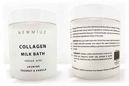 Creamy Coconut Collagen Milk Bath Soak Powder Moisturize & Soften Skin – Vanilla Jasmine Luxury Spa Bubble Bath Salt Mother's Birthday Christmas Relaxation Gifts for Women Perfect Stocking Stuffers
