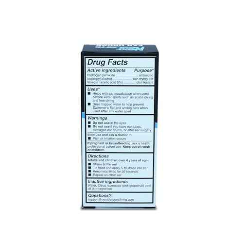 Swimmers Ear Drops for Pool & Ocean Swimming | Next Descent Prevention Drops for Waters Sports, Swimming, Diving and Snorkeling