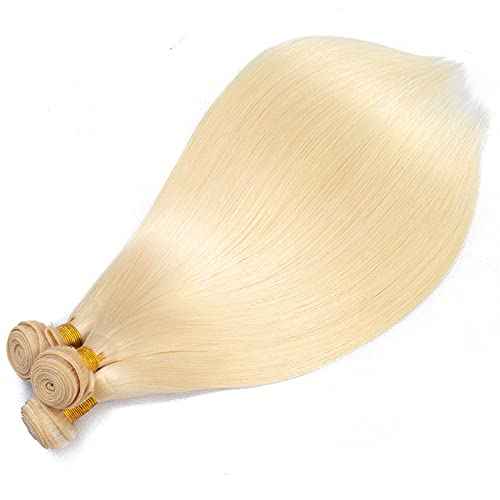 12 14 16 Inch #613 Blonde Bundles Human Hair Straight Bundle #613 Honey Blonde 3 Bundles 300g/Pack Unprocessed Brazilian Virgin Hairs Double Weft Weaves Hair Extensions