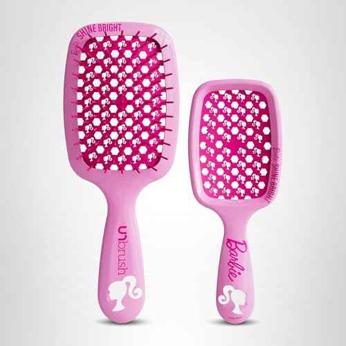 UNbrush Barbie Detangling Brush Duo - Shine Bright - Pink