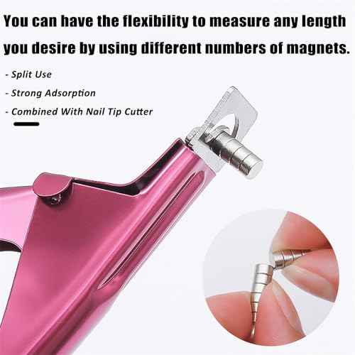 40PCS Nail Magnet Tool Set for Stainless Nail Clippers Cat Eye Nail Art, Magnets Sizers Length Measurement for Fake False Nail Tips Round Mini Fridge Magnets for Home Office Salon Crafts