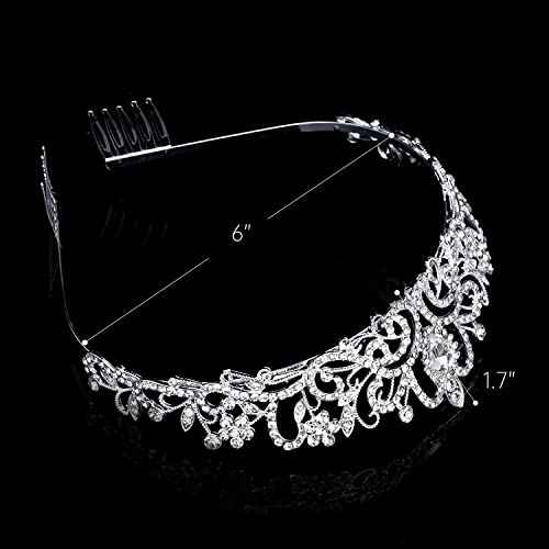 Princess Crown for Women, Crystal Queen Tiaras for Girls Bridal Hair Accessories Gifts for Birthday Wedding Prom, Bridal Party, Pageant, Halloween Christmas Costume