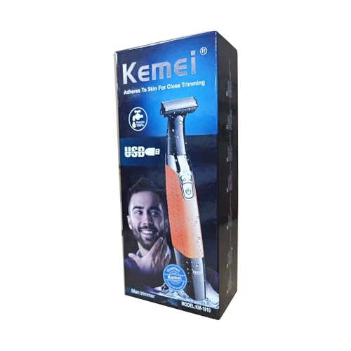 KEMEI Electric Razor, Beard Trimmer Men, Waterproof Beard Grooming,Cordless USB Rechargeable Body Groomer and Hair Remover for Eyebrow, Beard Facial& Body Hair for Men and Women,Blue