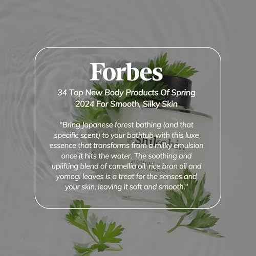 Blooming Yomogi Bath Essence: Milky Bath Oil with Yomogi Leaf, Camellia & Rice Bran - Natural Aromatherapy Soak - 100ml - Forest Bathing Scent - Vegan, Cruelty-Free, Made in Japan