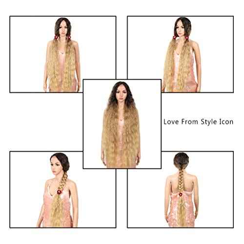 Style Icon 41¡± Lace Front Wigs Long Wavy Synthetic Wigs with Baby Hair Half Hand Tied 130% Density Wigs (41", TAT6/27/24E)