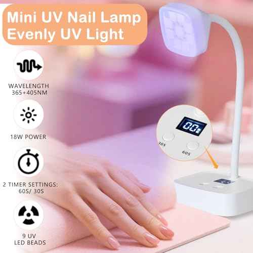 KEDAO UV Nail Lamp, UV Light for Gel Nails, Rechargeable LED Nail Lamp with Timers & Auto Sensor