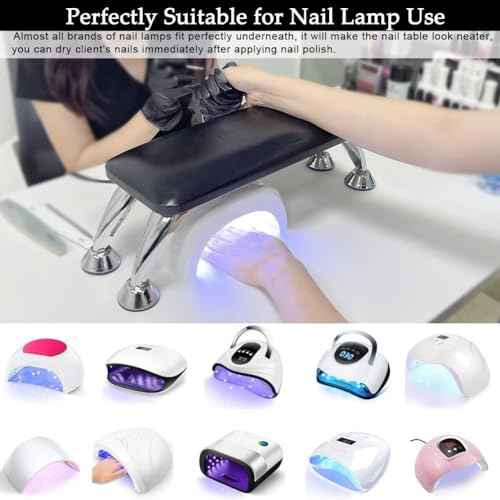 Nail Arm Rest Cushion, Big Nail Arm Rest for Nail Tech, Professional Nail Hand Rest Pillow Stand Manicure Hand Rest Spa Salon Foot Hand Arm Feet Leg Rest (Black)