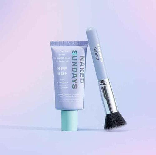 Naked Sundays 100% Mineral SPF50 Sunscreen with SPF BFF Brush Applicator