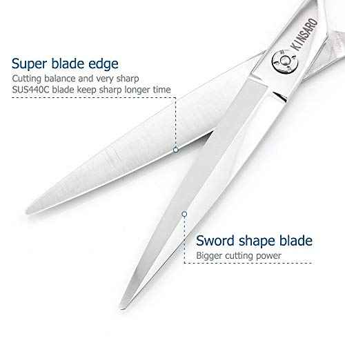 Barber Scissors 7" Professional Sliding Hair Scissors Willow Shape Sliding Hair Shears Professional Haircut Razor Edge 440c Barber Shears KINSARO for Hairdresser Barbershop or Home Use