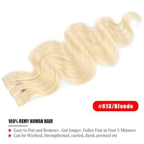 Clip in Hair Extensions Real Human Hair 28 Inch Blonde Body Wave Clip in Hair Extensions 100% Brazilian Remy Human Hair Extension for Women 8pcs 110g Per Set with 20 Clips Double Weft