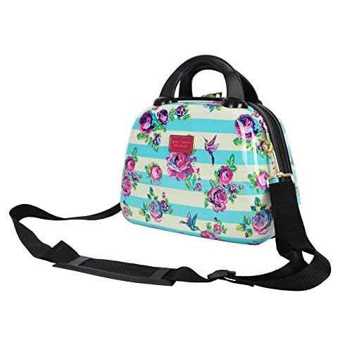 Betsey Johnson Hardside Cosmetic Case - Lightweight Small Size Hardshell Travel Hand Makeup Bag - Adjustable Shoulder Strap - Bag for Women and Girls - Multi-Functional Case