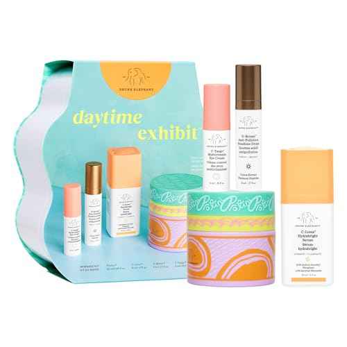 Drunk Elephant Daytime Exhibit - Protini Polypeptide Cream (50ml/1.69 fl oz), D-Bronzi (8ml/.27 fl oz), C-Luma Hydrabright Serum (15ml/.50oz), C-Tango Eye Cream (5ml/.16 fl oz) - Holiday Gift Set
