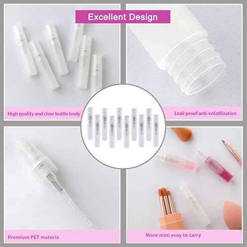 10 Pack 5ml Mini Perfume Sample Bottles, Fine Mist Perfume Spray Bottle for Travel, Portable Atomizer Sprayer