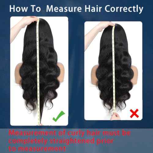 Natural Black 32 Inch 13x4 200 Density Lace Front Wigs Human Hair Body Wave HD Transparent Pre Plucked Frontal Curly Glueless for Women