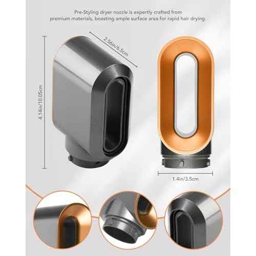 Pre-Styling Dryer Nozzle for Dyson Airwrap HS01/HS05 ? Fast Drying Attachment, Nickel/Copper (Part 969759-05)